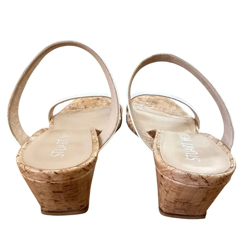 Stuart Weitzman Aleena 50 Wedge Sandals Square Toe Made in Spain 7 - Picture 4 of 4